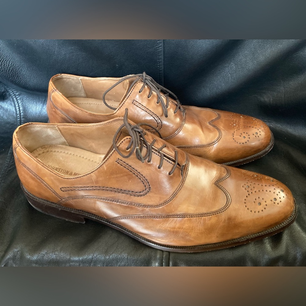 Johnston & Murphy Signature Series Mens Brown Wingtip Shoes Size 11.5